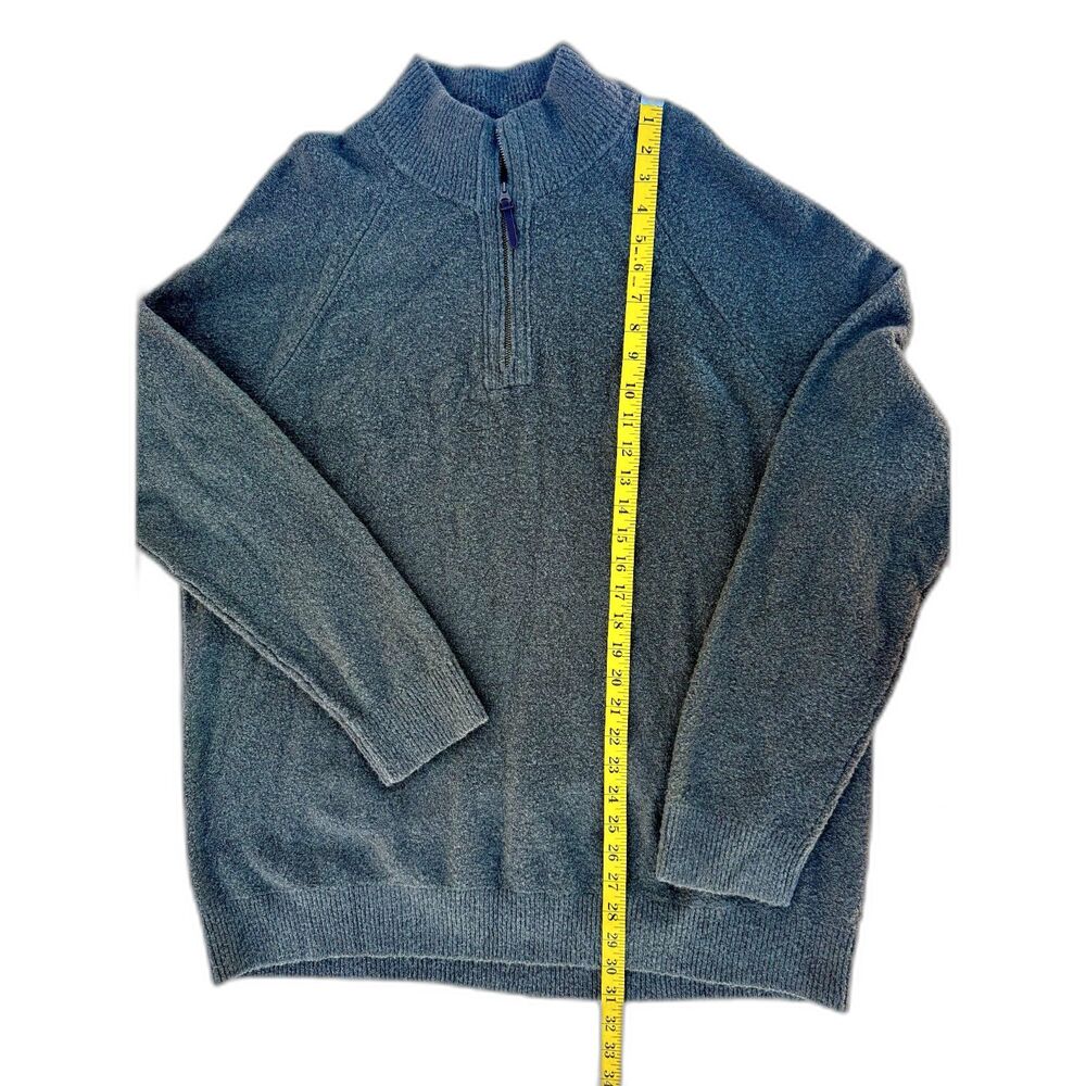 Vtg Banana Republic Quarter Zip Olive Green Wool Blend Sweater Size XXL Men's